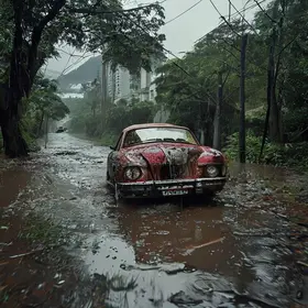 idosos levados pela chuva