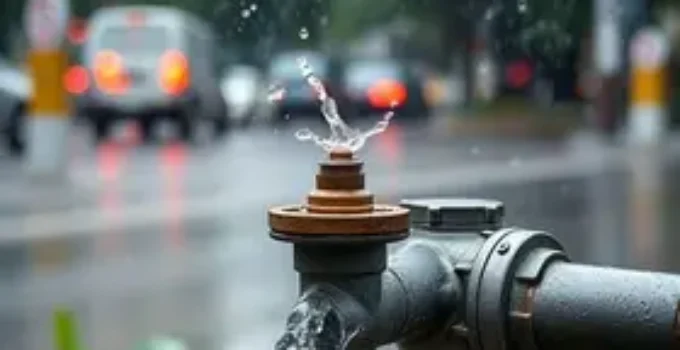 redução da pressão da água