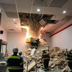 teto de padaria desaba