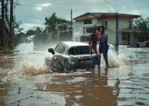 casal carro enxurrada SP