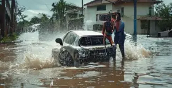 casal carro enxurrada SP