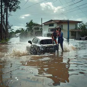 casal carro enxurrada SP